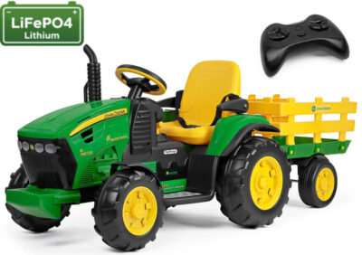 Elektrický traktor John Deere Ground Force RC Lithium 12,8V 8,6Ah 330W, s diaľkovým ovládaním